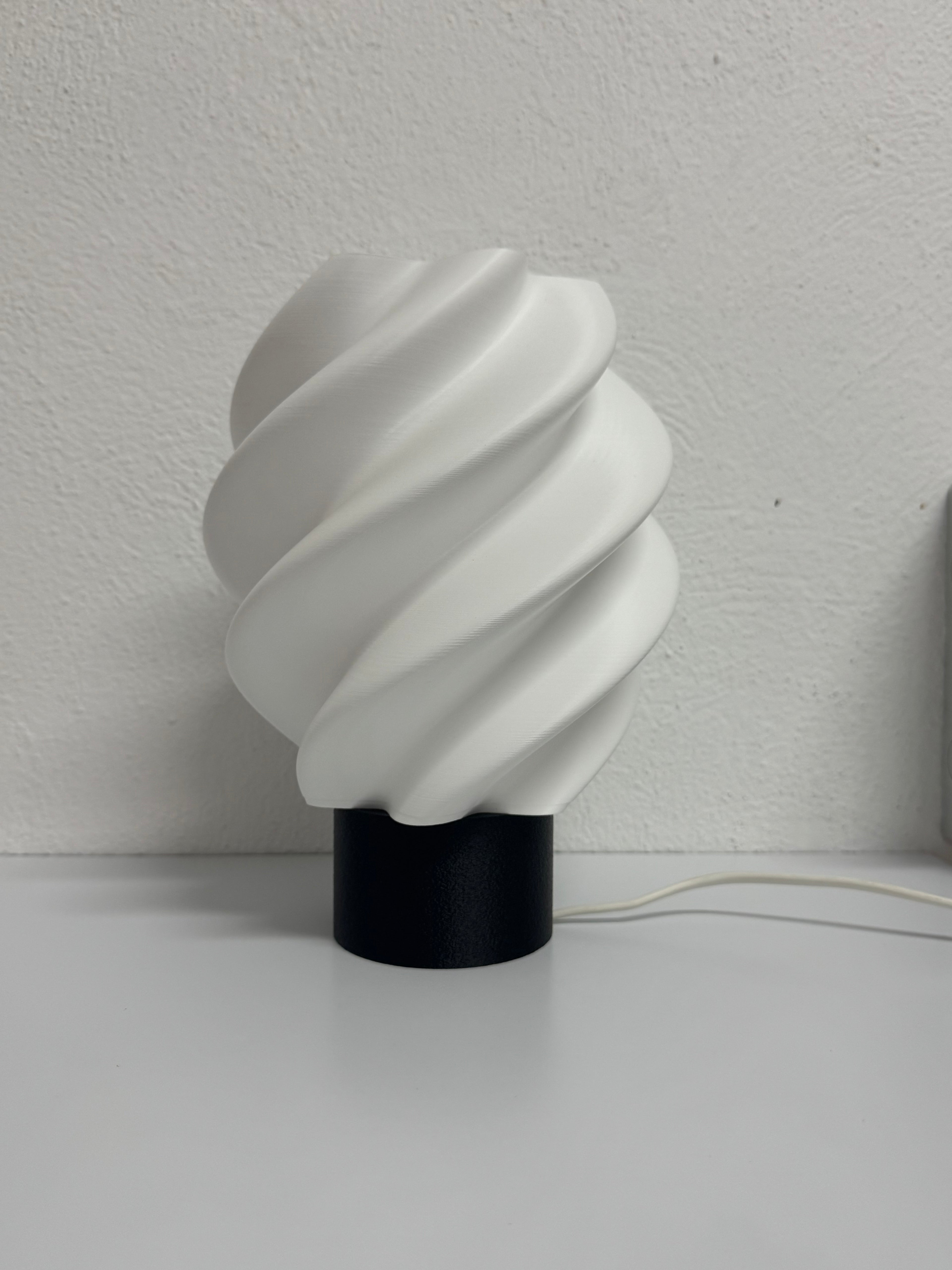 Lámpara decorativa moderna de diseño espiral – Luz cálida ambiental 28cm de altura