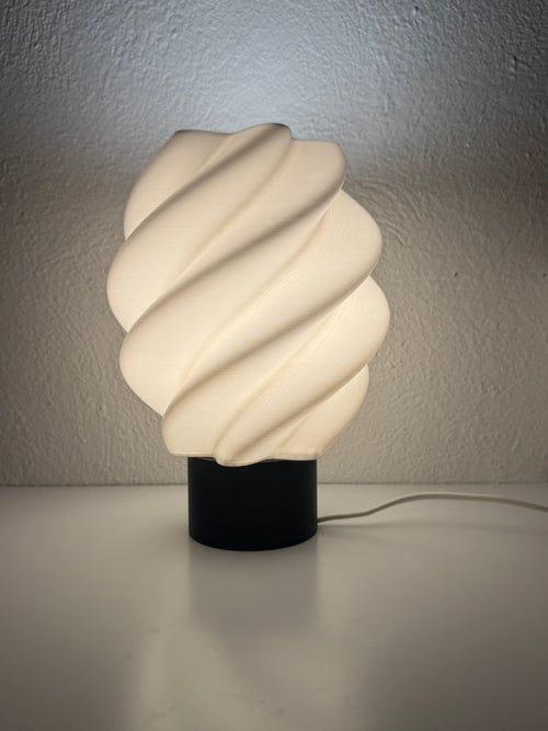 Lámpara decorativa moderna de diseño espiral – Luz cálida ambiental 28cm de altura