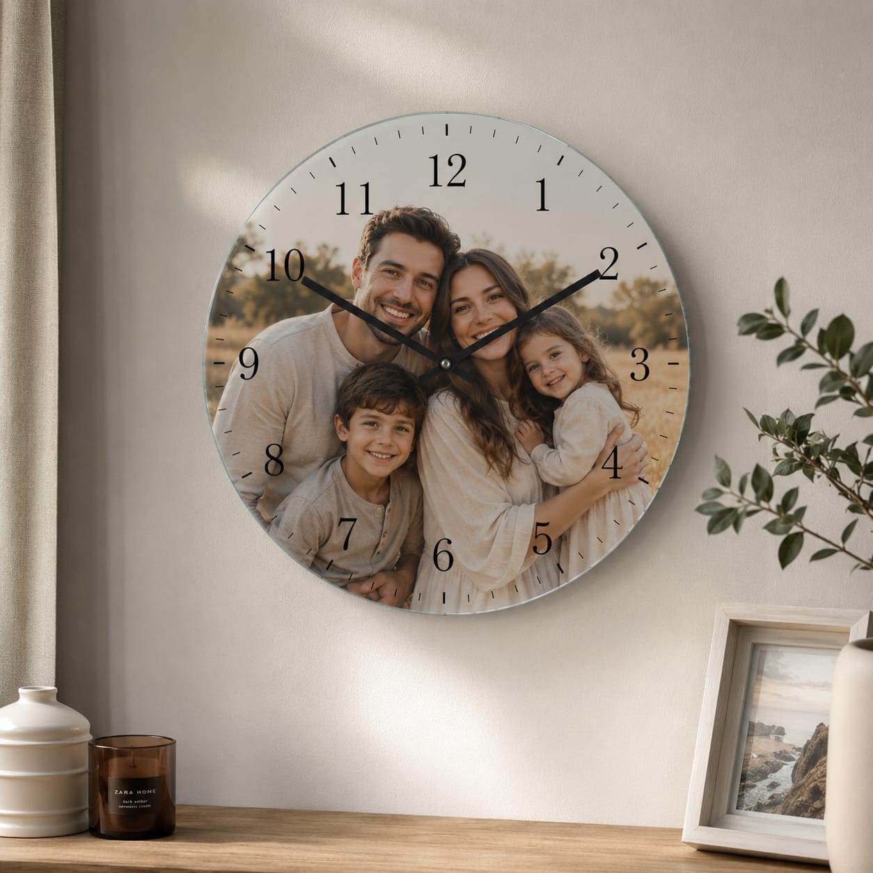 Reloj redondo de cristal Personalizado